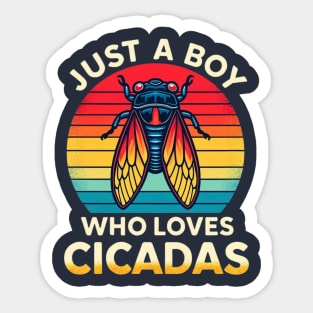 Just a Boy Who Loves Cicadas Sticker